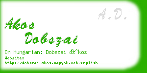 akos dobszai business card